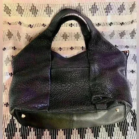 Vince Camuto Lamb Leather Pleated Tote, Black - Picture 3 of 11